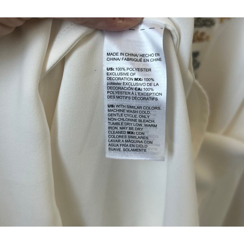 Women Chico's White Sequin Blouse, Size 16/18 - Picture 7 of 8